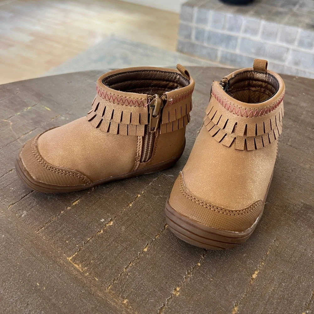 Stride Rite Tan Fringe Boot - Picture 2 of 6